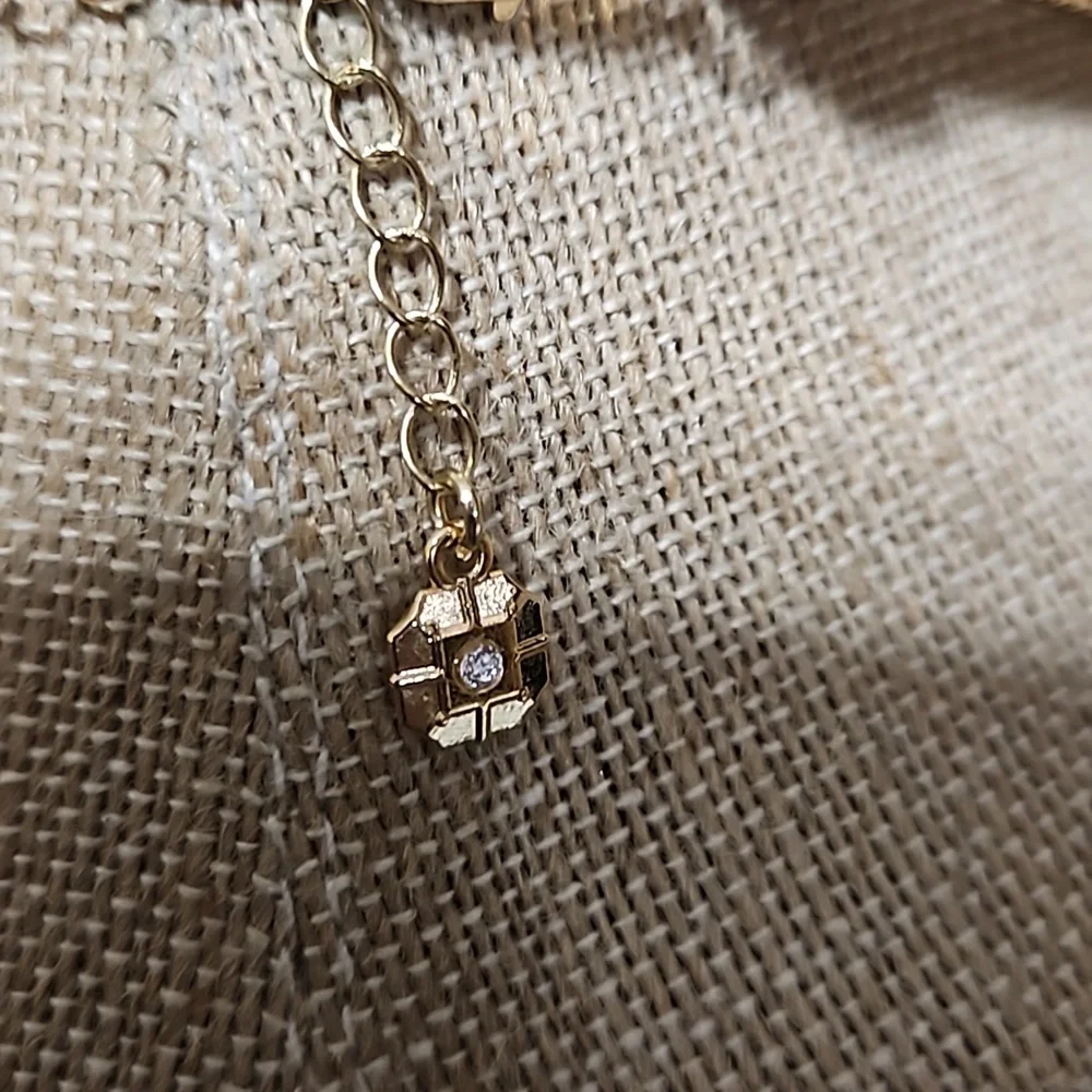 Monet Gold & Rhinestone Necklace - Picture 4 of 6
